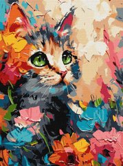 Картина за номерами "Пухнастий котик ©art_selena_ua" Ідейка полотно на підрамнику 30x40см KHO6598 в інтернет-магазині "Я - Picasso"