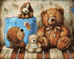 Картина за номерами "Плюшеві друзі" ArtStory подарункова упаковка 40x50см AS0212 в інтернет-магазині "Я - Picasso"