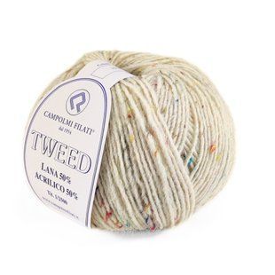 Пряжа Tweed/Твід, білий 407, Campolmi