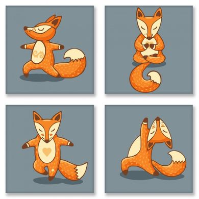Набор для росписи по номерам полиптих - Yoga-fox в интернет-магазине "Я - Picasso"