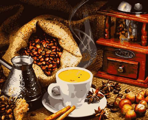 Картини за номерами "Запашна кава" Artissimo полотно на підрамнику 50x60 см PNХ5853 в інтернет-магазині "Я - Picasso"