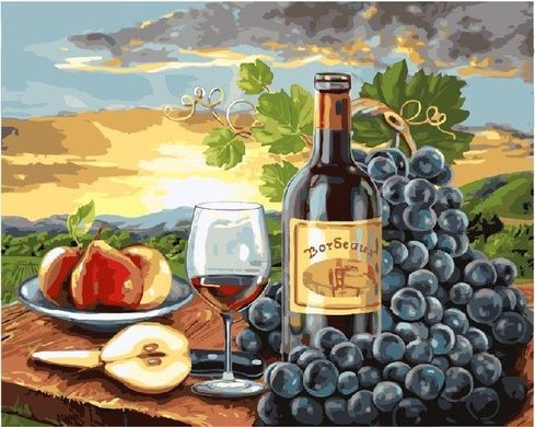 Картина за номерами "Захід з вином і фруктами" BrushMe полотно на підрамнику 40x50см GX24253 в інтернет-магазині "Я - Picasso"