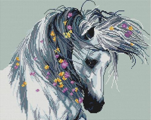 Алмазна мозаїка "Білий кінь" BrushMe 40x50см GF3426 в інтернет-магазині "Я - Picasso"