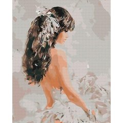 Картина за номерами "Дівчина з пір'ям" BrushMe полотно на підрамнику 40х50см BS6977 в інтернет-магазині "Я - Picasso"