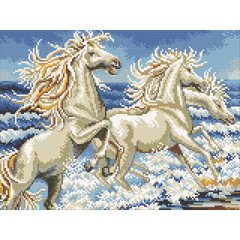 Алмазна мозаїка "Лошади у моря" Алмазна мозаїка 30x40см DM-370 в интернет-магазине "Я - Picasso"
