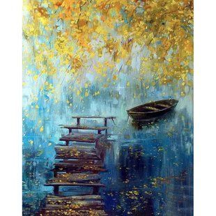 Алмазная мозаика "Осень на реке" Алмазная мозаика 40x50см DM-269 в интернет-магазине "Я - Picasso"