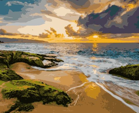 Картини за номерами "Захід сонця на морі" Artissimo полотно на підрамнику 40x50 см PN6459 в інтернет-магазині "Я - Picasso"