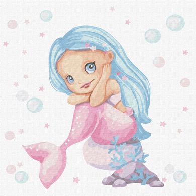 Картина за номерами "Блакитна русалочка ©tanya_bonya" Ідейка полотно на підрамнику 30x30см KHO2383 в інтернет-магазині "Я - Picasso"