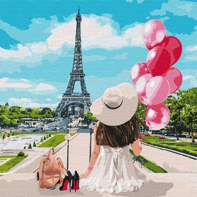 Картина за номерами "Гуляючи по вулицях Парижа" Ідейка полотно на підрамнику 40х40см КНО4756 в інтернет-магазині "Я - Picasso"