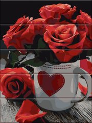 Картина за номерами на дереві "Троянди" ArtStory подарункова упаковка 30x40см в інтернет-магазині "Я - Picasso"