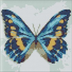 Алмазная мозаика "Голубая бабочка" Идейка с голограммными стразами 20x20см AMC7679 в интернет-магазине "Я - Picasso"