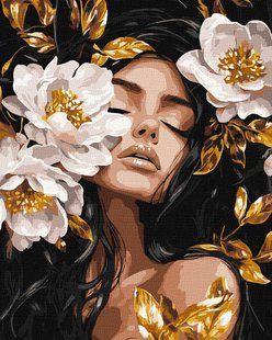 Картина за номерами "Квітковий вихор з фарбами металік extra &copy;victoria_art" Ідейка полотно на підрамнику 40х50см KHO8504 в інтернет-магазині "Я - Picasso"