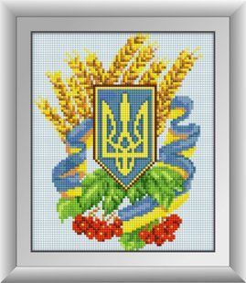 30112 Герб Украины 3. Dream Art. Набор для рисования камнями (квадратные, полная) в интернет-магазине "Я - Picasso"