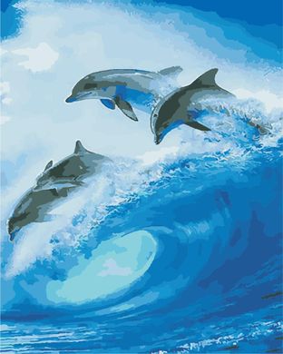 Картина по номерам - Стая дельфинов 40х50 в интернет-магазине "Я - Picasso"