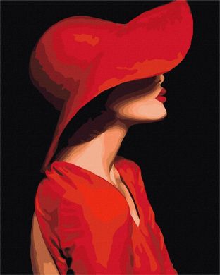 Картина за номерами " Незнайомка в червоному" BrushMe полотно на підрамнику 40х50см BS23572 в інтернет-магазині "Я - Picasso"