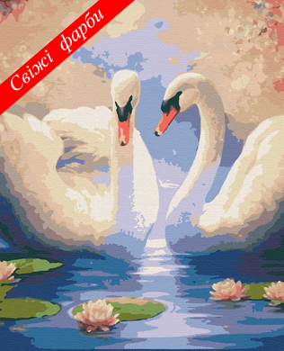 Картина по номерам "Білі лебеді" холст на подрамнике 40x50 см RB-0002 в інтернет-магазині "Я - Picasso"