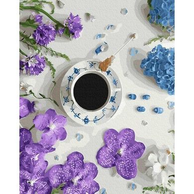 Картина по номерам "Фиалкова кава" BrushMe холст на подрамнике 40x50см GX31056 в інтернет-магазині "Я - Picasso"