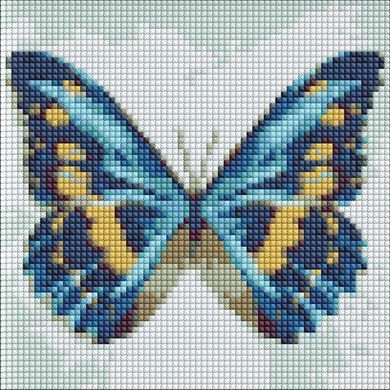 Алмазна мозаїка "Блакитний метелик" Ідейка з голограмними стразами (AB) 20x20см AMC7679 в інтернет-магазині "Я - Picasso"