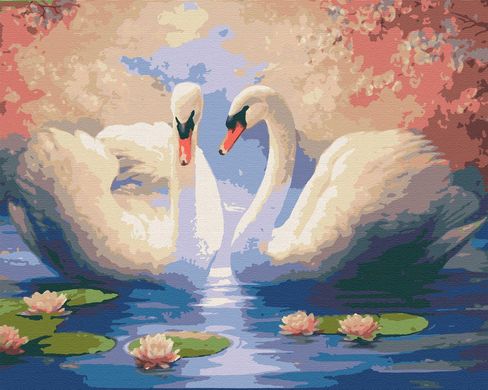 Картина по номерам "Білі лебеді" холст на подрамнике 40x50 см RB-0002 в інтернет-магазині "Я - Picasso"