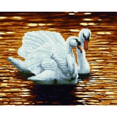 Алмазная картина-раскраска - Лебеди на пруду в интернет-магазине "Я - Picasso"