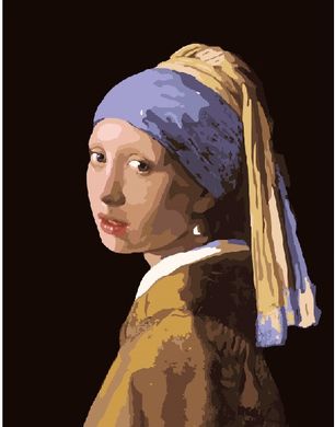 Картина за номерами "Дівчина з перловою сережкою. Ян Вермеер" BrushMe полотно на підрамнику 40x50см в інтернет-магазині "Я - Picasso"