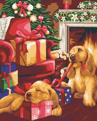 Картина за номерами "Різдвяні веселощі" полотно на підрамнику 40x50 см RB-0804 в інтернет-магазині "Я - Picasso"