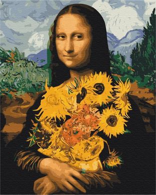 Картина за номерами "Мона Ліза з соняхами" BrushMe полотно на підрамнику 40x50см BS51605 в інтернет-магазині "Я - Picasso"