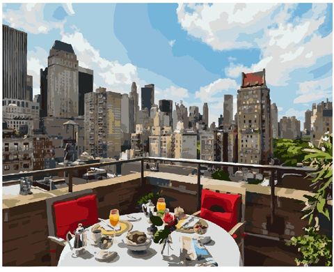 Картина по номерам - Завтрак в большом городе 40х50 в интернет-магазине "Я - Picasso"