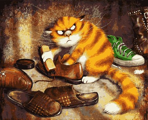 Картини за номерами "Незадоволений кіт" Artissimo полотно на підрамнику 50x60 см PNХ5345 в інтернет-магазині "Я - Picasso"