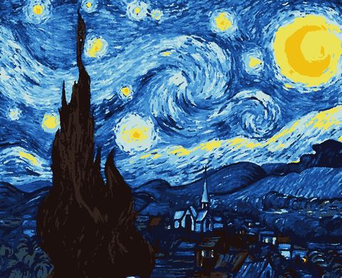 Картини за номерами "Зоряна ніч" Artissimo полотно на підрамнику 40x50 см PN7599 в інтернет-магазині "Я - Picasso"
