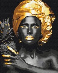Картина за номерами "Екзотична краса з золотою фарбою" BrushMe полотно на підрамнику 40х50см BS52874 в інтернет-магазині "Я - Picasso"