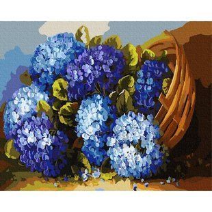 Картина по номерам "Синие цветы в корзинке" BrushMe холст на подрамнике 40x50см GX8406 в інтернет-магазині "Я - Picasso"
