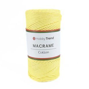 Пряжа Cotton Macrame/Котон Макраме, жовтий 1001/059, Hobby Trend