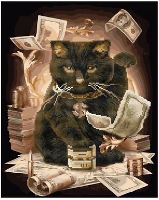 Алмазна картина-розмальовка "Грошовий кіт" BrushMe 3D ефект подарункова коробка 40x50 cм GZS1067 в інтернет-магазині "Я - Picasso"