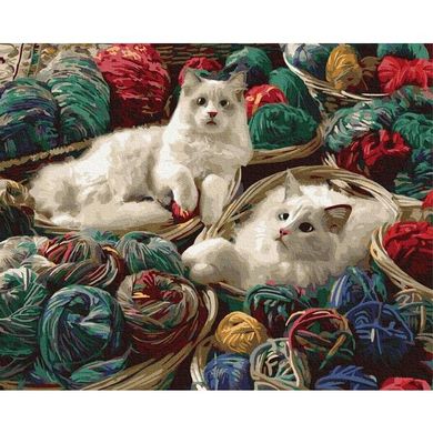 Картина за номерами "Котики в клубочках" BrushMe полотно на підрамнику 40х50см GX31682 в інтернет-магазині "Я - Picasso"
