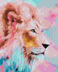 Картина по номерам " Розовый Лев" Идейка полотно на подрамнике 40x50см KHO4399 в интернет-магазине "Я - Picasso"