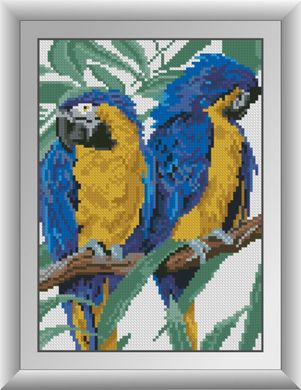 30293 Два попугая. Dream Art. Набор алмазной живописи (квадратные, полная) в интернет-магазине "Я - Picasso"