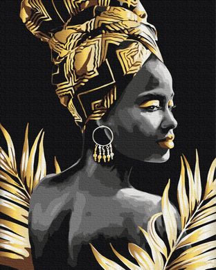 Картина за номерами "Жіночність. Золота фарба" BrushMe полотно на підрамнику 40х50см BS52872 в інтернет-магазині "Я - Picasso"