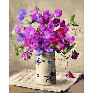Алмазна картина-розмальовка "Букет у білій вазі" BrushMe 3D ефект подарункова коробка 40x50 cм GZS1104 в інтернет-магазині "Я - Picasso"
