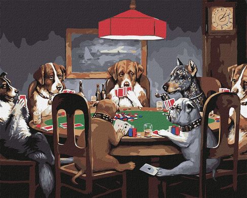 Картина за номерами "Собаки грають в покер" Ідейка полотно на підрамнику 40х50см KHO4327 в інтернет-магазині "Я - Picasso"