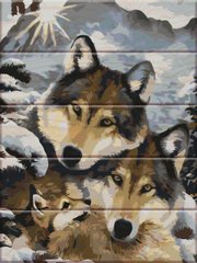 Картина за номерами на дереві "Вовки" ArtStory подарункова упаковка 30x40см ASW013 в інтернет-магазині "Я - Picasso"