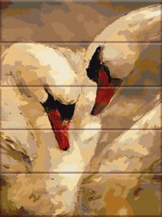 Картина по номерам на дереве "Лебеди" ArtStory подарочная упаковка 30x40см в интернет-магазине "Я - Picasso"