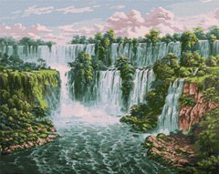 Картина за номерами "Мальовничий водоспад" Ідейка полотно на підрамнику 40x50см KHO2878 в інтернет-магазині "Я - Picasso"
