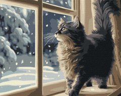 Картина за номерами "Снігопад за вікном" Ідейка полотно на підрамнику 40x50см KHO6550 в інтернет-магазині "Я - Picasso"