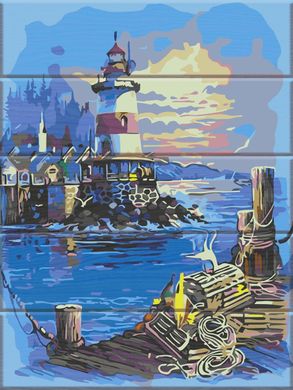 Картина за номерами на дереві "Світло маяка" ArtStory подарункова упаковка 30x40см ASW106 в інтернет-магазині "Я - Picasso"