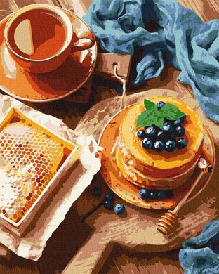 Картина за номерами "Панкейки до чаю" Ідейка полотно на підрамнику 40x50см KHO5641 в інтернет-магазині "Я - Picasso"