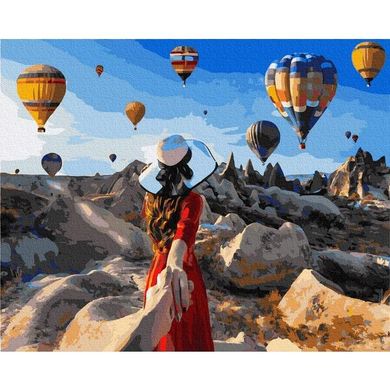Картина за номерами "Мандрівниця в Каппадокії" BrushMe полотно на підрамнику 40х50см GX37986 в інтернет-магазині "Я - Picasso"