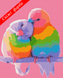 Картина по номерам "Веселкові папужки" холст на подрамнике 40x50 см RB-0006