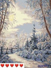 Картини за номерами "Зимовий ранок" Барви полотно на підрамнику 40x50 см 0045П1 в інтернет-магазині "Я - Picasso"