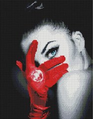 Алмазная мозаика - Девушка в красной перчатке 40x50 см в интернет-магазине "Я - Picasso"